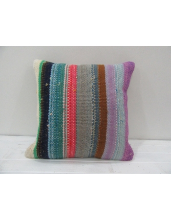 Vintage Handmade Colorful Striped Turkish Kilim Pillow cover