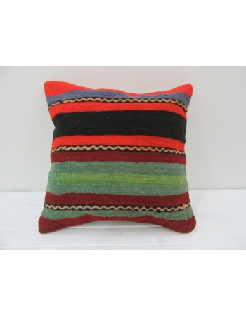 Vintage Handwoven Colorful Striped Turkish Kilim Pillow cover