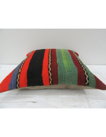 Vintage Handwoven Colorful Striped Turkish Kilim Pillow cover