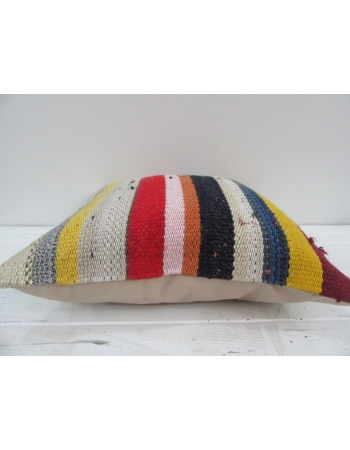 Vintage Handwoven Colorful Striped Turkish Kilim Pillow cover