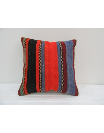 Vintage Handwoven Colorful Striped Turkish Kilim Pillow cover