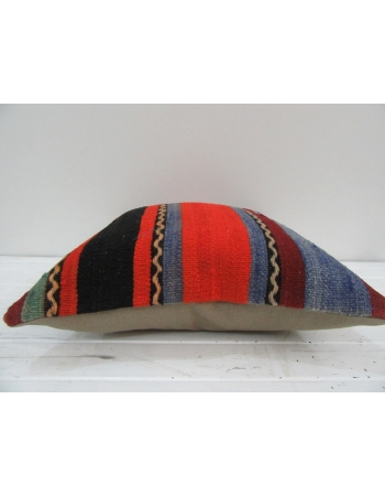 Vintage Handwoven Colorful Striped Turkish Kilim Pillow cover