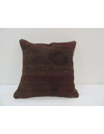 Vintage Brown Handwoven Turkish Kilim Pillow cover