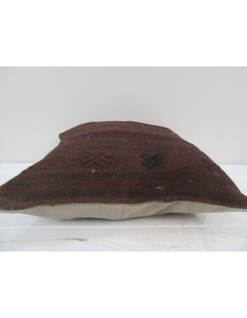 Vintage Brown Handwoven Turkish Kilim Pillow cover