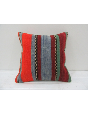 Vintage Handwoven Colorful Striped Turkish Kilim Pillow cover