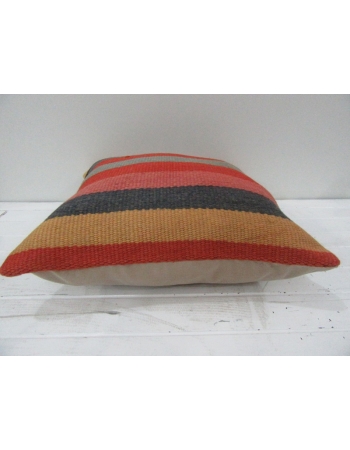 Vintage Handmade Colorful Striped Turkish Kilim Pillow cover