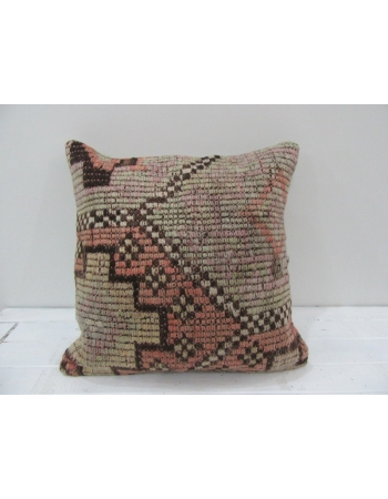 Vintage Handmade Pink and Beige Decorative Turkish Kilim Pillow cover