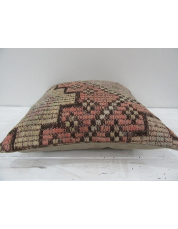 Vintage Handmade Pink and Beige Decorative Turkish Kilim Pillow cover