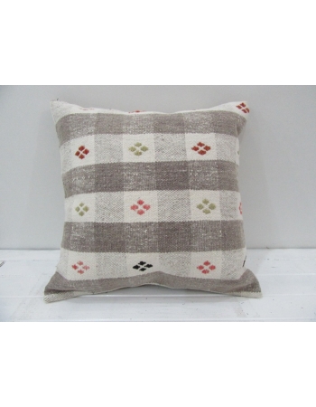 Vintage Handwoven Embroidered Turkish Kilim Pillow cover