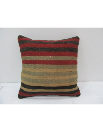 Vintage Handmade Colorful Striped Turkish Kilim Pillow cover