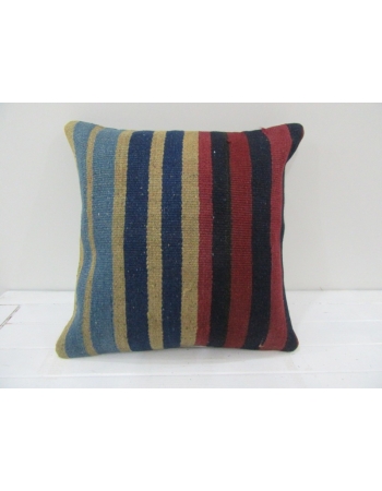 Vintage Handwoven Colorful Striped Turkish Kilim Pillow cover