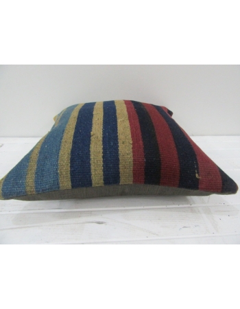 Vintage Handwoven Colorful Striped Turkish Kilim Pillow cover