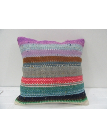 Vintage Handwoven Decorative Colorful Striped Turkish Kilim Pillow cover