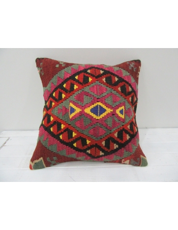 Vintage Handwoven Embroidered Decorative Turkish Kilim pillow cover