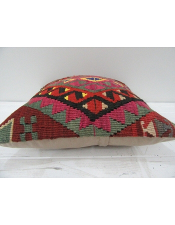 Vintage Handwoven Embroidered Decorative Turkish Kilim pillow cover