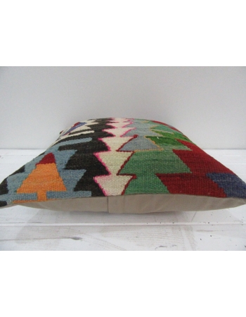 Vintage Handwoven Embroidered Decorative Turkish Kilim pillow cover