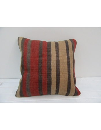 Vintage Handwoven Colorful Striped Turkish Kilim Pillow cover