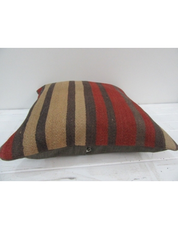 Vintage Handwoven Colorful Striped Turkish Kilim Pillow cover