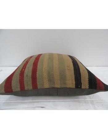 Vintage Handwoven Colorful Striped Turkish Kilim Pillow cover