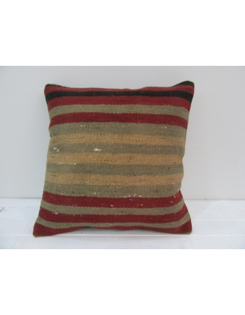 Vintage Handwoven Colorful Striped Turkish Kilim Pillow cover