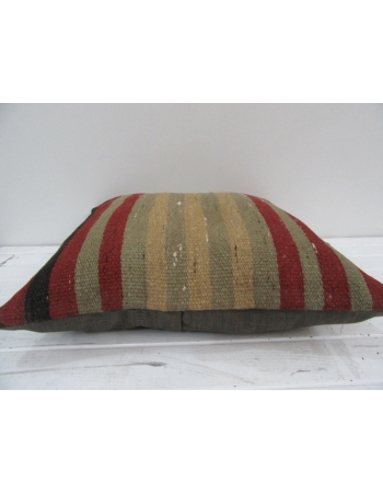 Vintage Handwoven Colorful Striped Turkish Kilim Pillow cover