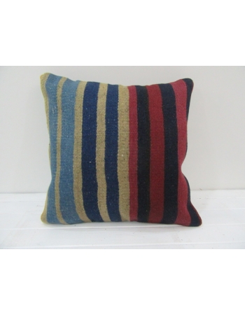 Vintage Handwoven Colorful Striped Turkish Kilim Pillow cover