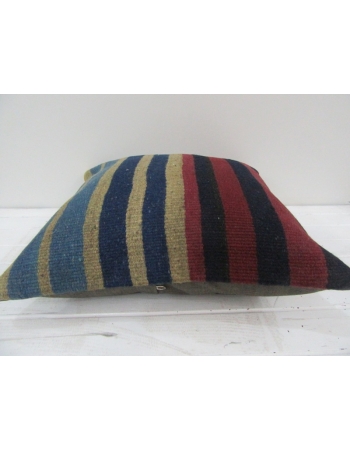 Vintage Handwoven Colorful Striped Turkish Kilim Pillow cover