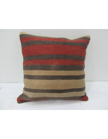 Vintage Handwoven Colorful Striped Turkish Kilim Pillow cover