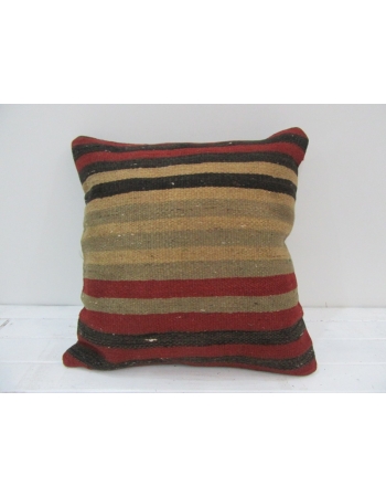 Vintage Handwoven Colorful Striped Turkish Kilim Pillow cover