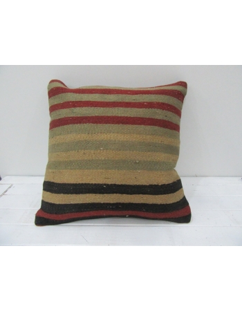 Vintage Handwoven Colorful Striped Turkish Kilim Pillow cover