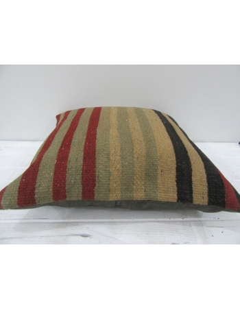 Vintage Handwoven Colorful Striped Turkish Kilim Pillow cover