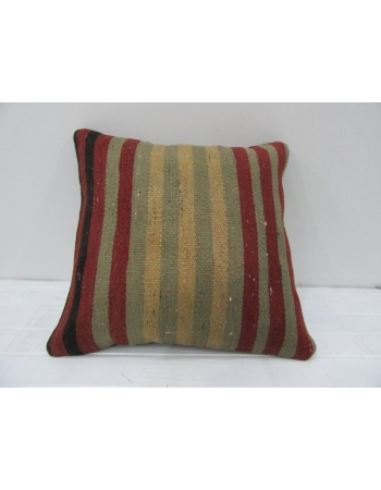 Vintage Handwoven Colorful Striped Turkish Kilim Pillow cover