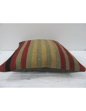 Vintage Handwoven Colorful Striped Turkish Kilim Pillow cover