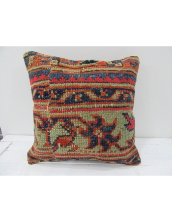 Vintage Handknotted Floral Designed Decorative Turkish Pillow cover