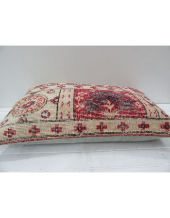 Vintage Handmade Beige and Coral Pillow Cushion Cover
