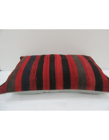 Vintage Handmade Red and Black Striped Kilim Cushion Cover
