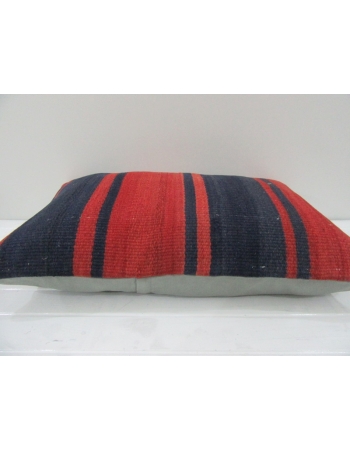 Vintage Handmade Orange and Navy Blue Striped Cushion Cover