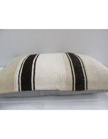 Vintage Handwoven Brown and Beige Striped Pillow cover