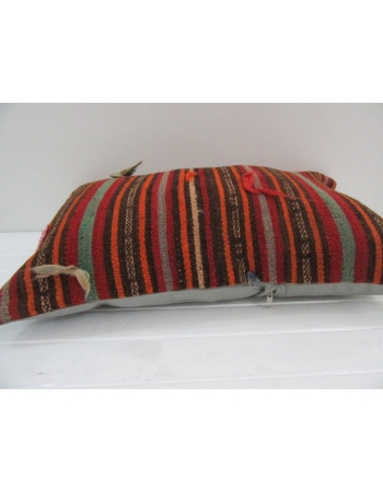 Vintage Handmade Colorful Striped Kilim Cushion Cover