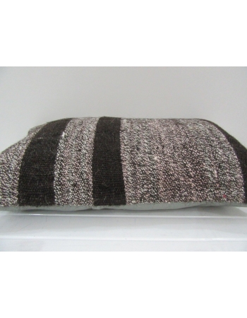 Vintage Handmade Black Striped Natural Kilim Cushion Cover