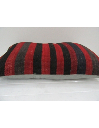 Vintage Handmade Black and Red Striped Kilim Cushion Cover