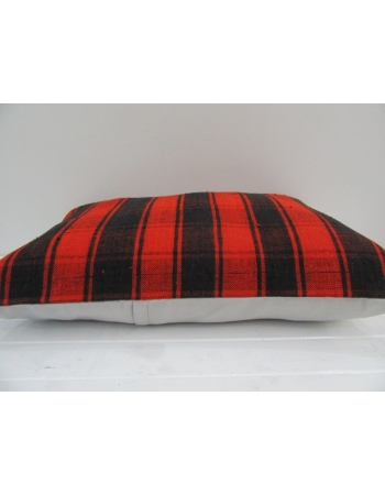 Vintage Handmade Orange and Black Striped Kilim Cushion Cover