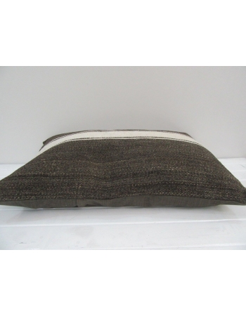 Vintage Handmade White Striped Gray Kilim Cushion Cover
