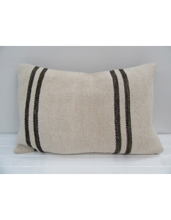 Vintage Handmade Black Striped Natural Kilim Pillow Cover