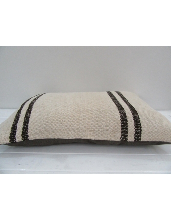 Vintage Handmade Black Striped Natural Kilim Pillow Cover