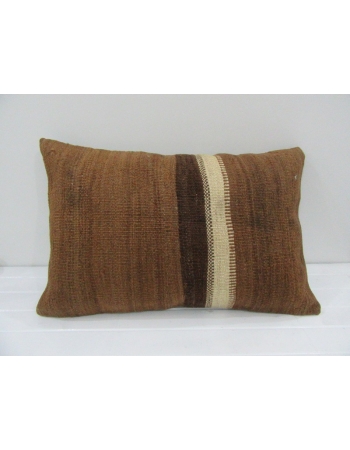 Vintage Handmade Beige Striped Brown Kilim Cushion Cover