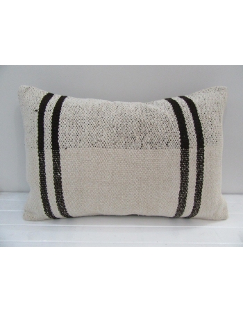 Vintage Handmade Black Striped Natural Kilim Pillow Cover