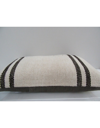 Vintage Handmade Black Striped Natural Kilim Pillow Cover