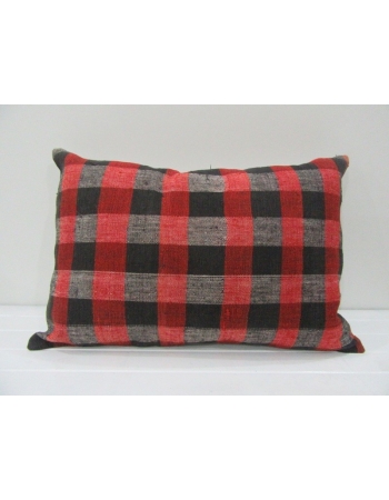 Vintage Handmade Gray and Red Striped Kilim Cushion Cover