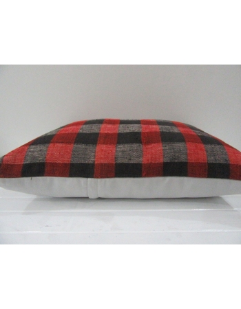 Vintage Handmade Gray and Red Striped Kilim Cushion Cover